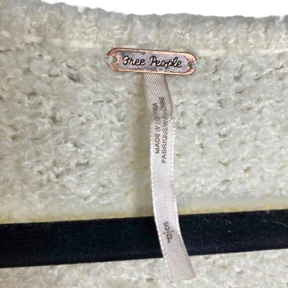 Free  People Lofty Ivory Oversized V Neck Alpaca Blend Sweater - Picture 8 of 9